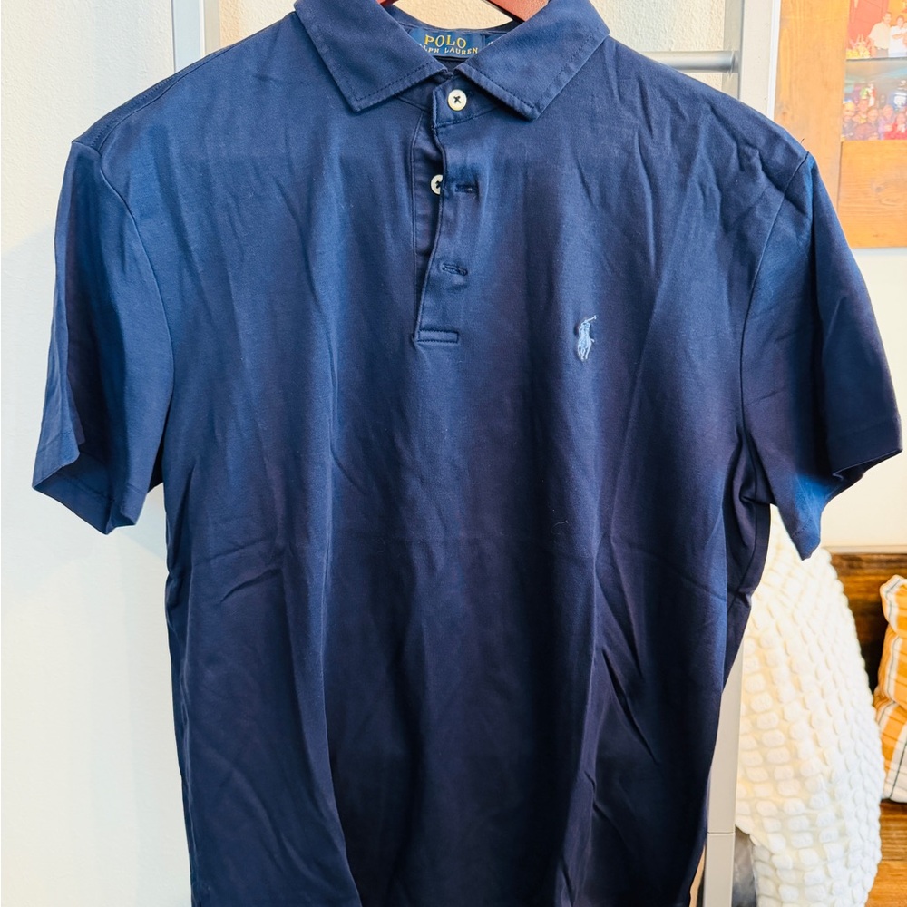 Ralph Lauren Navy Short-Sleeve Polo Shirt with Embroidered Pony